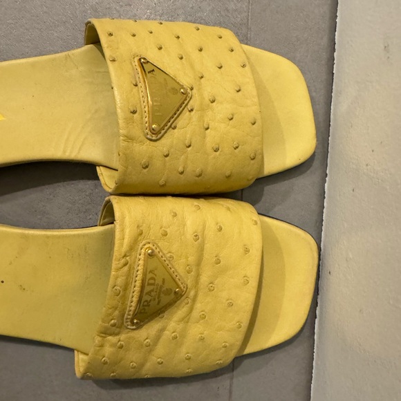 Prada Women's Yellow Slide Sandals - Picture 3 of 5
